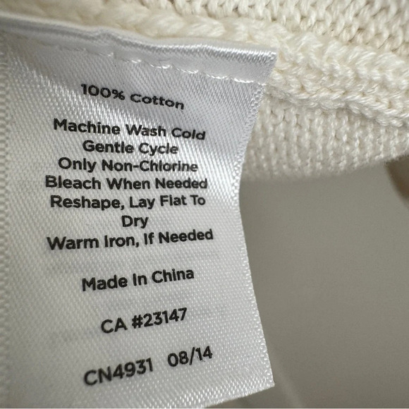 Talbots 100% cotton green and cream fair isle button cardigan sweater size L - Picture 6 of 6